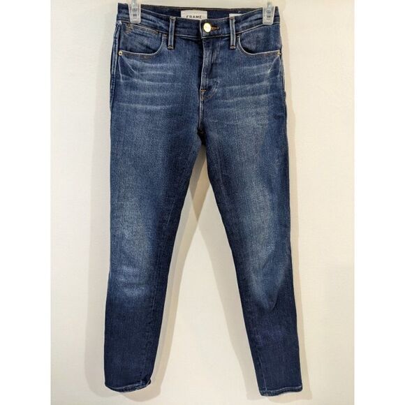 FRAME denim | le high released tuxedo stipe skinny jean - Picture 3 of 9